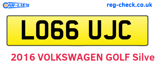 LO66UJC are the vehicle registration plates.