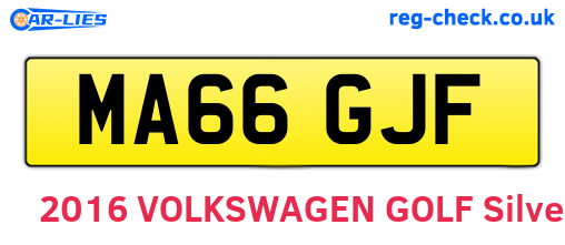 MA66GJF are the vehicle registration plates.