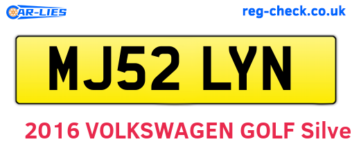 MJ52LYN are the vehicle registration plates.