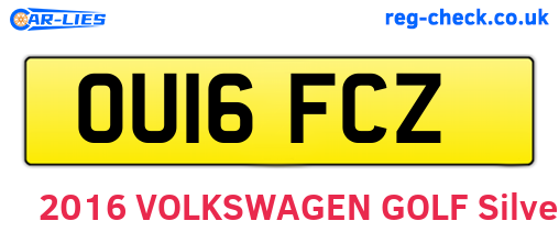 OU16FCZ are the vehicle registration plates.