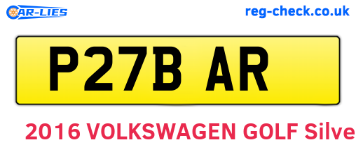 P27BAR are the vehicle registration plates.