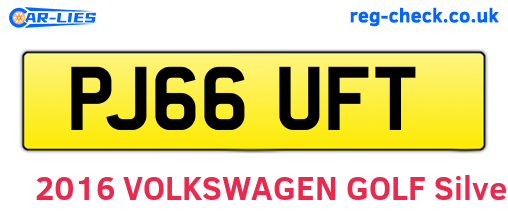 PJ66UFT are the vehicle registration plates.