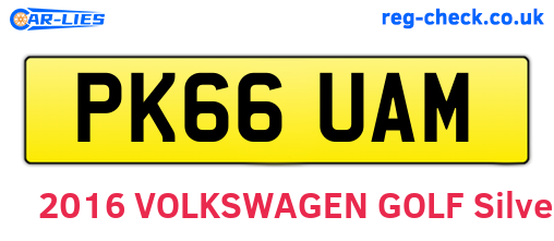 PK66UAM are the vehicle registration plates.