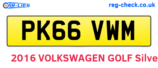 PK66VWM are the vehicle registration plates.