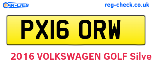 PX16ORW are the vehicle registration plates.