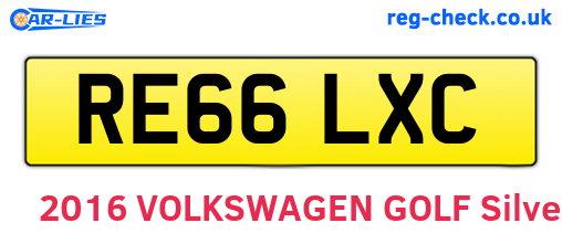 RE66LXC are the vehicle registration plates.