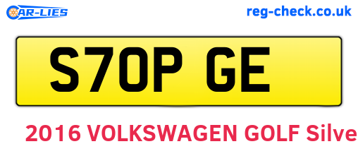 S70PGE are the vehicle registration plates.