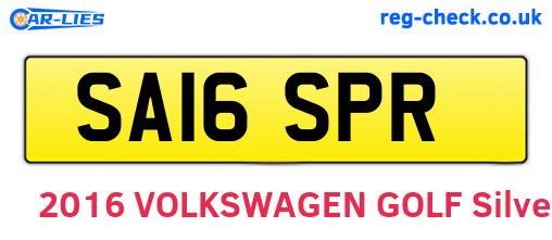 SA16SPR are the vehicle registration plates.