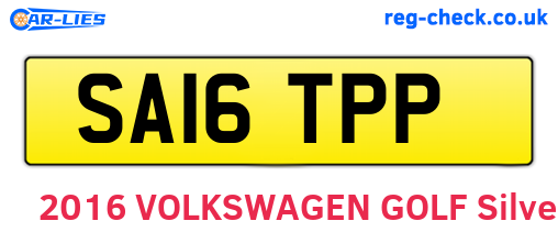 SA16TPP are the vehicle registration plates.