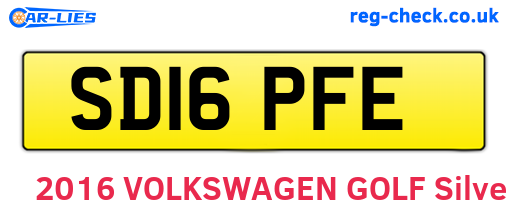 SD16PFE are the vehicle registration plates.