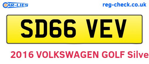 SD66VEV are the vehicle registration plates.