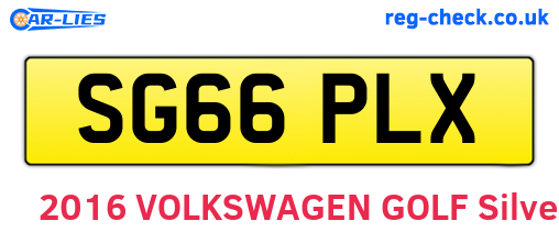 SG66PLX are the vehicle registration plates.
