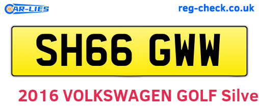 SH66GWW are the vehicle registration plates.
