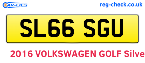 SL66SGU are the vehicle registration plates.