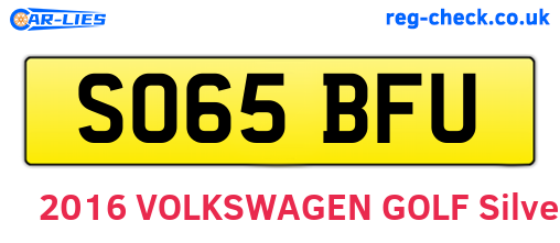 SO65BFU are the vehicle registration plates.