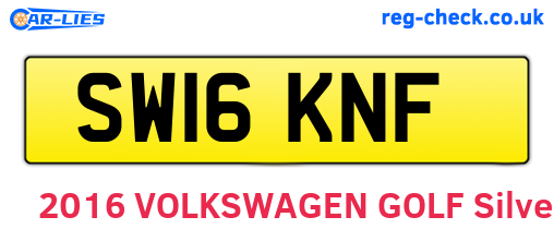 SW16KNF are the vehicle registration plates.