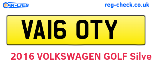 VA16OTY are the vehicle registration plates.