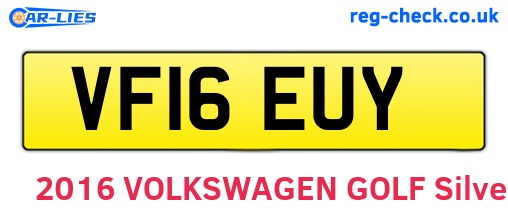 VF16EUY are the vehicle registration plates.