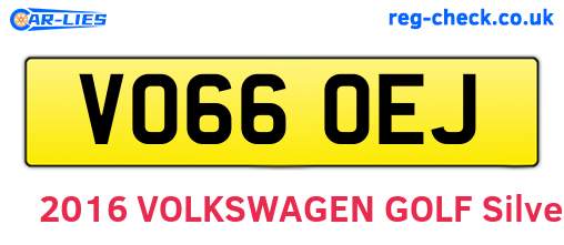 VO66OEJ are the vehicle registration plates.