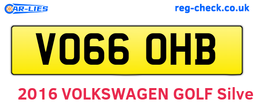 VO66OHB are the vehicle registration plates.