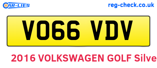 VO66VDV are the vehicle registration plates.