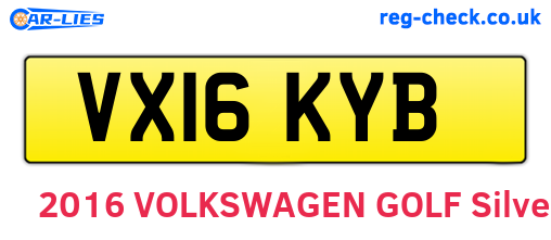 VX16KYB are the vehicle registration plates.
