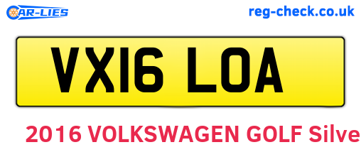 VX16LOA are the vehicle registration plates.