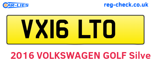 VX16LTO are the vehicle registration plates.