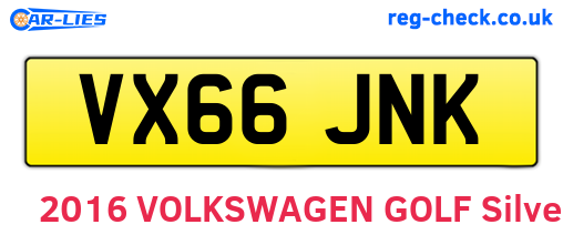 VX66JNK are the vehicle registration plates.