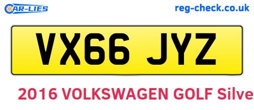 VX66JYZ are the vehicle registration plates.