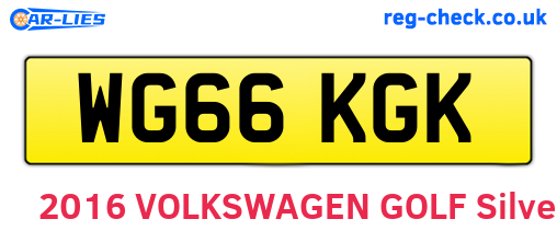 WG66KGK are the vehicle registration plates.