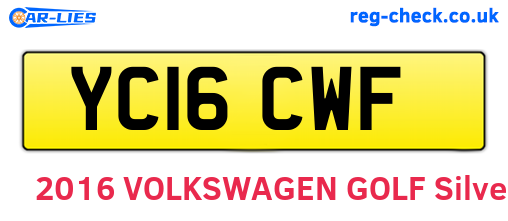 YC16CWF are the vehicle registration plates.