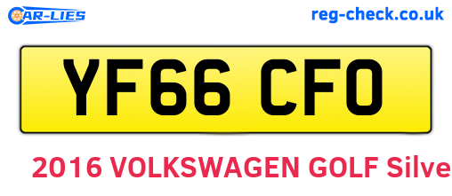 YF66CFO are the vehicle registration plates.