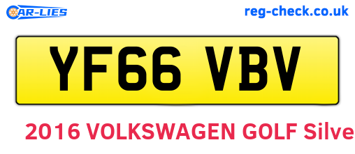YF66VBV are the vehicle registration plates.