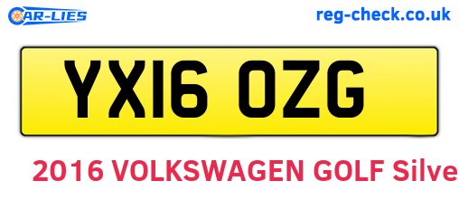 YX16OZG are the vehicle registration plates.