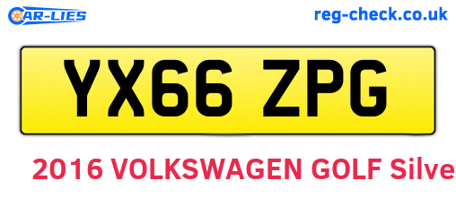 YX66ZPG are the vehicle registration plates.