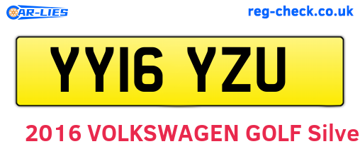 YY16YZU are the vehicle registration plates.