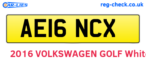 AE16NCX are the vehicle registration plates.