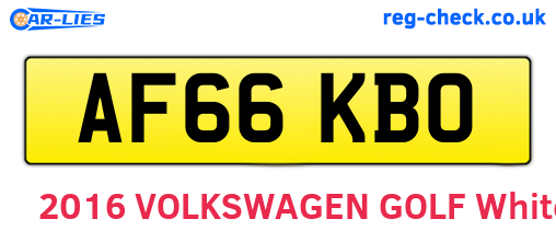 AF66KBO are the vehicle registration plates.