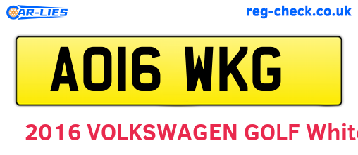 AO16WKG are the vehicle registration plates.