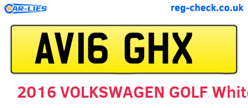 AV16GHX are the vehicle registration plates.