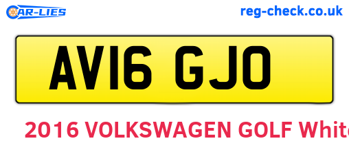 AV16GJO are the vehicle registration plates.