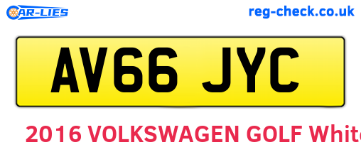 AV66JYC are the vehicle registration plates.