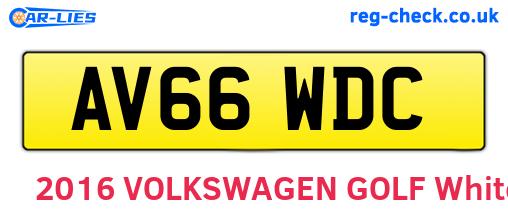 AV66WDC are the vehicle registration plates.