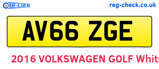 AV66ZGE are the vehicle registration plates.