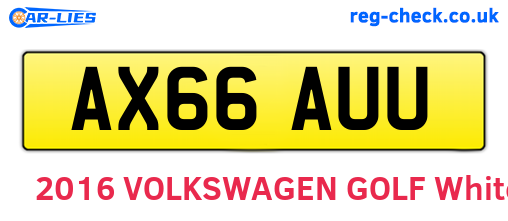 AX66AUU are the vehicle registration plates.