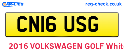 CN16USG are the vehicle registration plates.