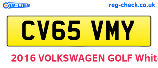 CV65VMY are the vehicle registration plates.