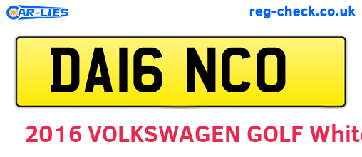 DA16NCO are the vehicle registration plates.