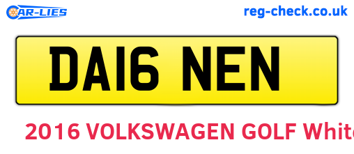 DA16NEN are the vehicle registration plates.